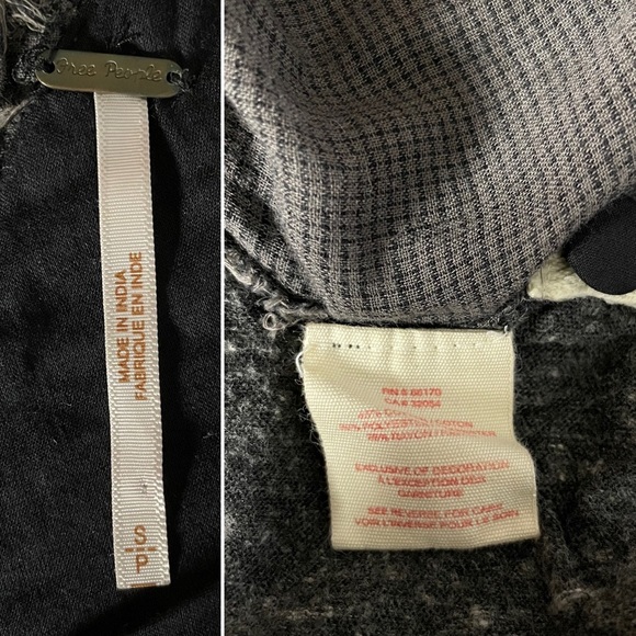 Free People Rare Grey Asymmetric Tunic Tank Velvet Embroidered Size Small - Picture 13 of 13